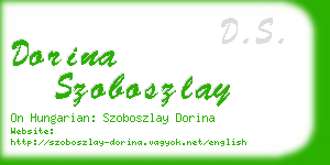 dorina szoboszlay business card